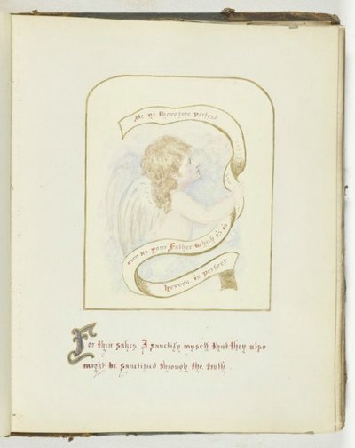 Uden titel [kerub med religiøs tekst], 185568. af Georgina Cowper
