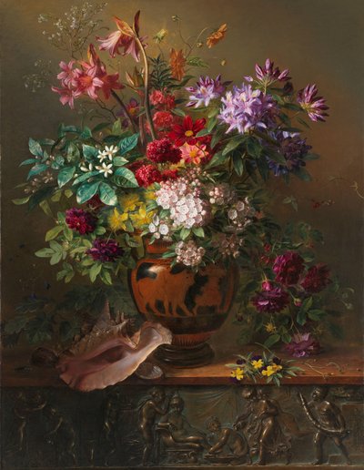 Stilleben med blomster i en græsk vase: Allegori om foråret Stilleben med blomster i en græsk vase: Allegori om foråret af Georgius Jacobus Johannes van Os