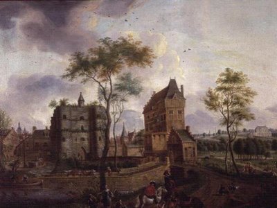 Byportene i Malines (olie på lærred) af Gerard Philippe Colin