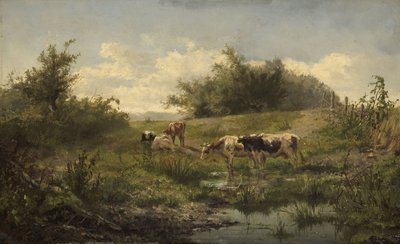 Køer ved en dam af Gerard Bilders