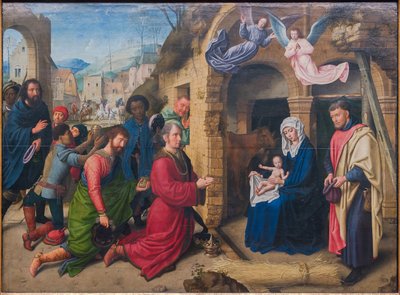 Tysk: Die Anbetung der Könige (kopi efter Hugo van der Goes) De hellige tre kongers tilbedelse af Gerard David