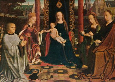 Jomfruen og barnet med hellige og donor, 1510, 1909 af Gerard David
