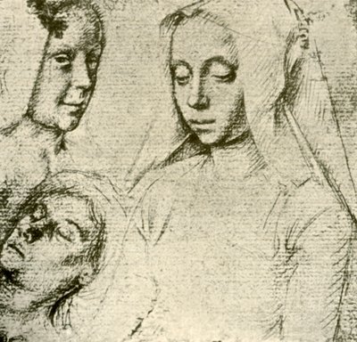 Tre kvindelige hoveder, slutningen af det 15.-begyndelsen af det 16. århundrede, 1908. af Gerard David