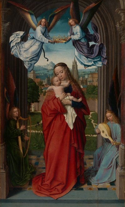 Jomfru og barn med fire engle, ca. 1510-15. af Gerard David