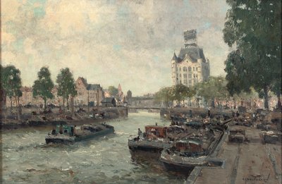 Udsigt over Witte Huis, Rotterdam (olie på lærred) af Gerard Delfgaauw