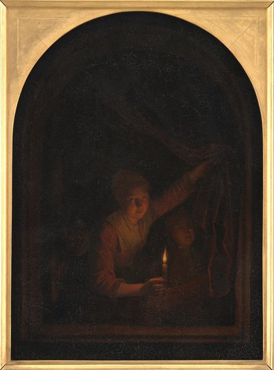 Pige med et stearinlys af Gerrit Dou