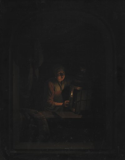 Pige med et stearinlys af Gerrit Dou