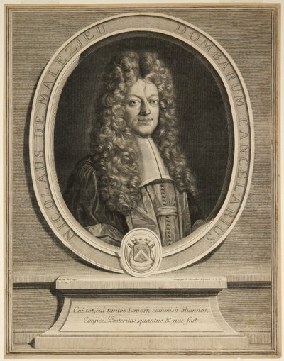 Nicholaus de Malezieu af Gérard Edelinck