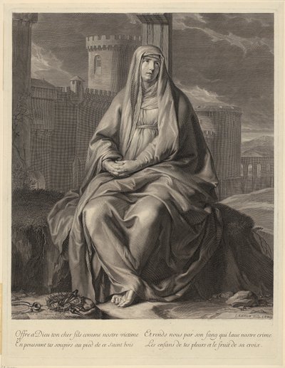 Portræt af Charles-Maurice Le Tellier af Gérard Edelinck