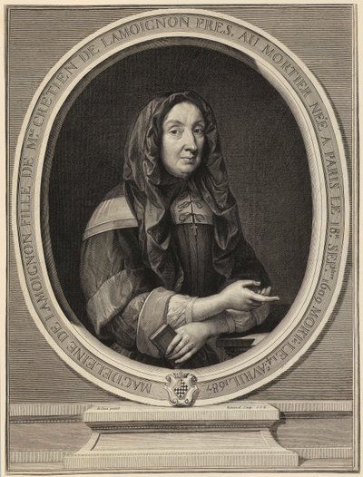 Portræt af Madeleine de Lamoignon af Gérard Edelinck