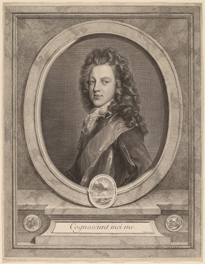 James III, Prins af Wales af Gerard Edelinck after François de Troy