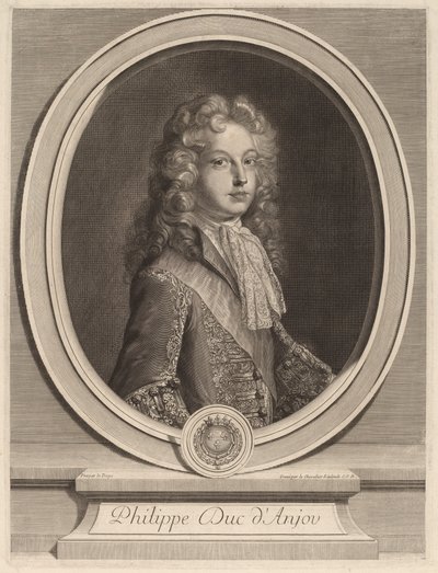 Philip, hertug af Anjou af Gerard Edelinck after François de Troy