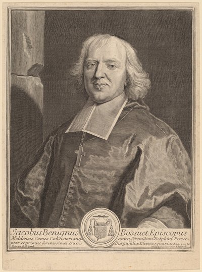 Jacques Benigne Bossuet af Gerard Edelinck after Hyacinthe Rigaud