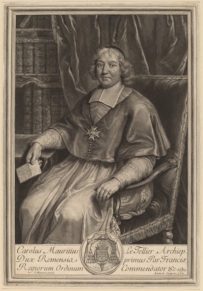 Charles Maurice Le Tellier af Gerard Edelinck after Pierre Mignard I