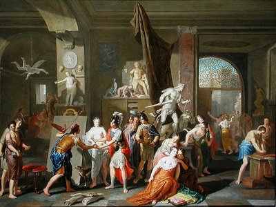Apelles maler Campaspe (olie på panel) af Gerard Hoet