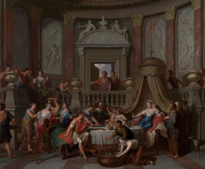 The Banket of Cleopatra, ca. 1700 (olie på lærred) af Gerard Hoet