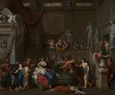 The Death of Cleopatra, ca. 1700-10 (olie på lærred) af Gerard Hoet
