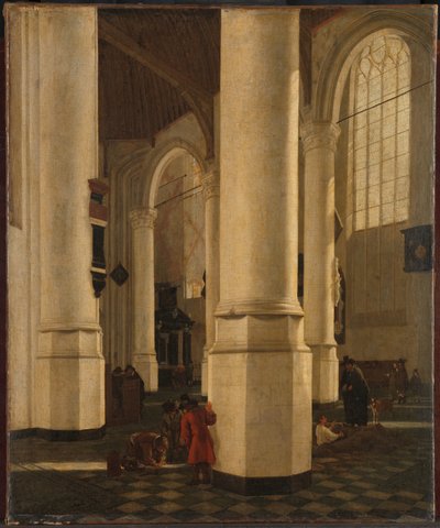 Interiør af Oude Kerk i Delft, med graven af ​​viceadmiral Pieter Pietersz Heijn af Gerard Houckgeest (attributed to)