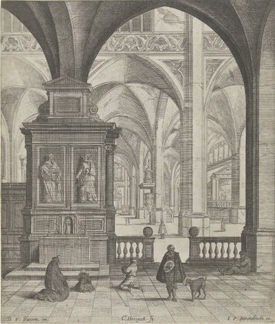 Kerkinterieur af Gerard Houckgeest