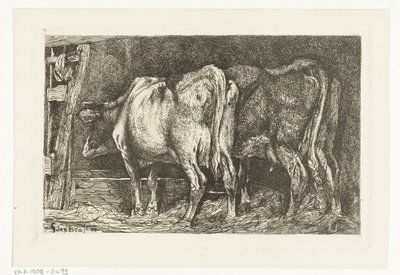 To køer ved en krybbe af Gerard Jan Bos