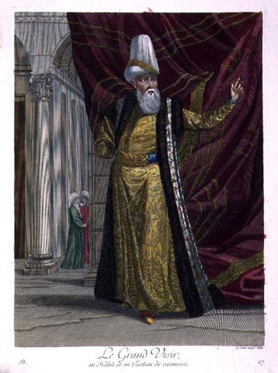Storvesiren i ceremonielle klæder og turban af Gerard Jean Baptiste Scotin