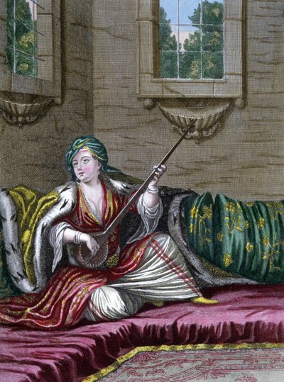 Tyrkisk dame af Gerard Jean Baptiste Scotin