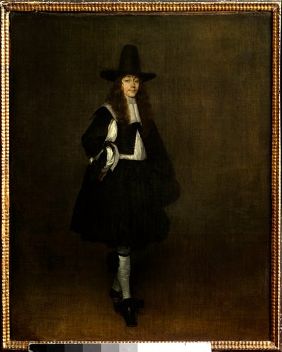 Portræt af mand i sort maleri af Gerard Ter Borch (1617-1681) 1600-tallet søn. 0,67x0,53 m Paris, musee du Louvre - Portræt af en mand i sort. Maleri af Gerard Ter Borch (1617-1681) af Gerard ter Borch