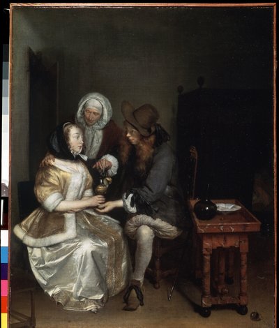 Et glas limonade (Et glas limonade). Maleri af Gerard Ter Borch den Yngre (1617-1681). Olie på lærred, 67 x 54 cm, ca. 1660. Hollandsk kunst, barokkunst. Eremitagemuseet, Sankt Petersborg. af Gerard Terborch