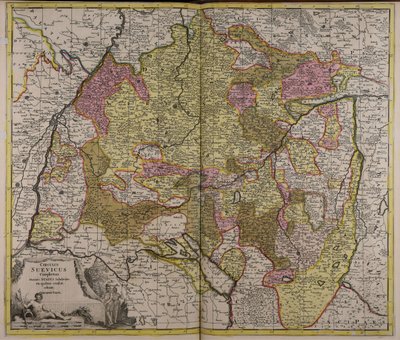 Circulus Suevicus complectens omnes status subdivisos ex quibus constat af Gerard Valck