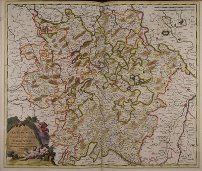 Generalis Lotharingia dispartita in ducatum ejus proprium et Barrensem quorum intra fines continentur episcopatus Metensis, Tullensis, Verdunensis af Gerard Valck