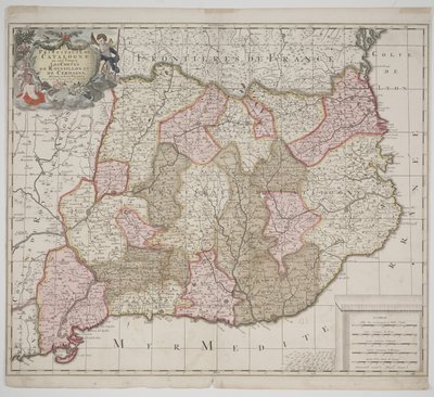 Fyrstendømmet Catalonien, ca. 1702 (håndfarvet radering) af Gerard Valck