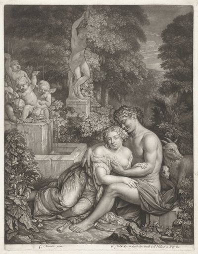 Vertumnus en Pomona af Gerard Valck