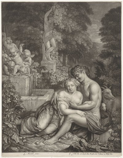 Vertumnus en Pomona af Gerard Valck
