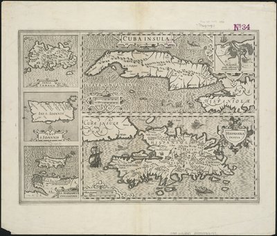 Cuba Insula ; Hispaniola Insula, graveret af Hendrik Hondius, 1633 af Gerard after Mercator