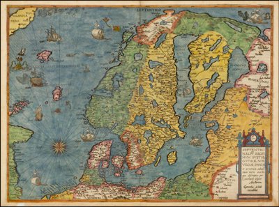 Kort over Nordeuropa fra 1593 af Gerard de Jode af Gerard de Jode