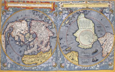 Nord- og Sydpolen, 1593 af Gerard de Jode