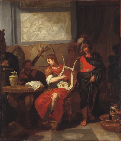 Achilles spielt die Leier bei der Ankunft der Gesandten von Agamemnon af Gerard de Lairesse