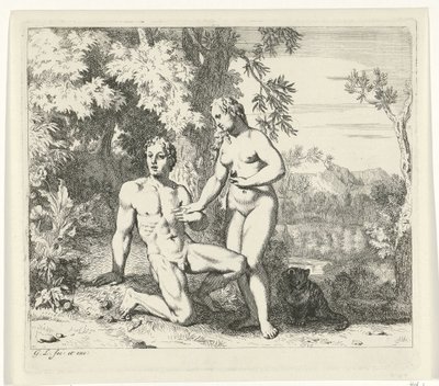 Adam og Eva i paradis Scener fra Genesis (serietitel) af Gerard de Lairesse