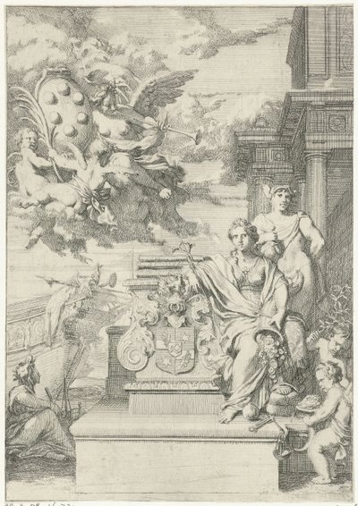 Allegori over handelen og De Medicis familievåben af Gerard de Lairesse