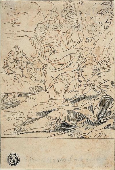 Englen viser sig for Saint af Gerard de Lairesse