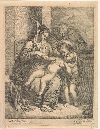 Den hellige familie med Johannes Døberen af Gerard de Lairesse