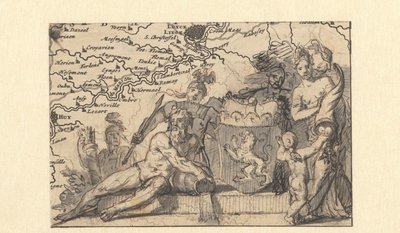 Design til en vignet med Brabants våbenskjold af Gerard de Lairesse