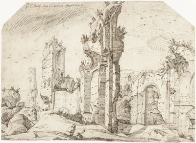 Ruinerne af Caracalla-badene af Gerard ter Borch