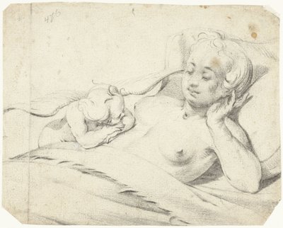 Venus i seng med at se Amor af Gerard ter Borch (I)
