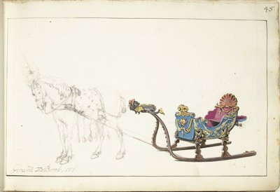 Hest og slæde af Gerard ter Borch (II) (signed by artist)