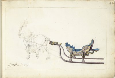 Hest og slæde af Gerard ter Borch (II) (signed by artist)