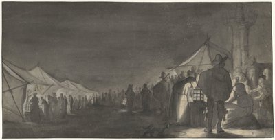 Mælkemarkedet i Zwolle, om natten af Gerard ter Borch (II)