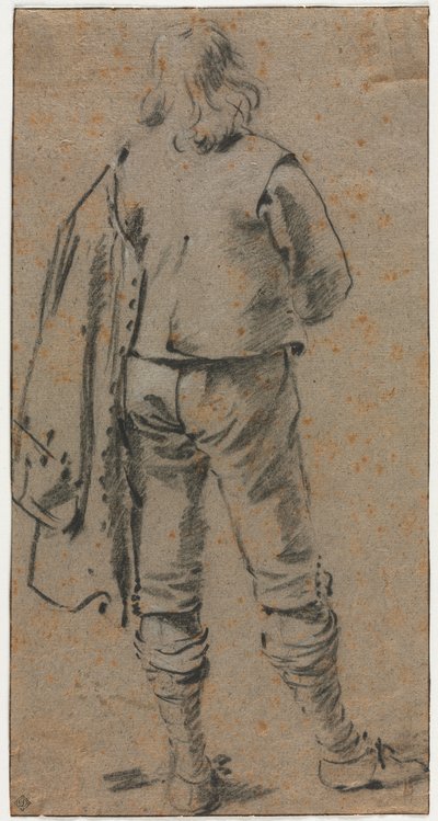 En mand, der står set bagfra, ca. 1630. af Gerard ter Borch