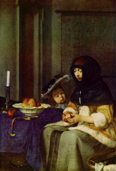 Tysk: Apfelschälerin Æbleskræller af Gerard ter Borch