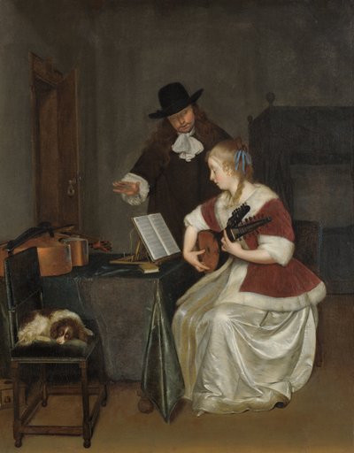 Musiklektionen af Gerard ter Borch